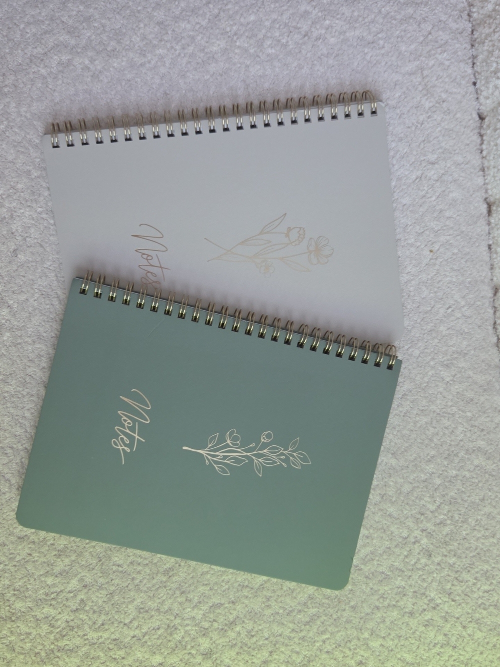 Amazon Sage Green and White Spiral Notebooks